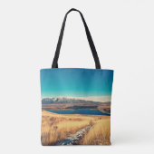 Schilderachtig uitzicht in Mt. John Top uitzicht p Tote Bag (Achterkant)