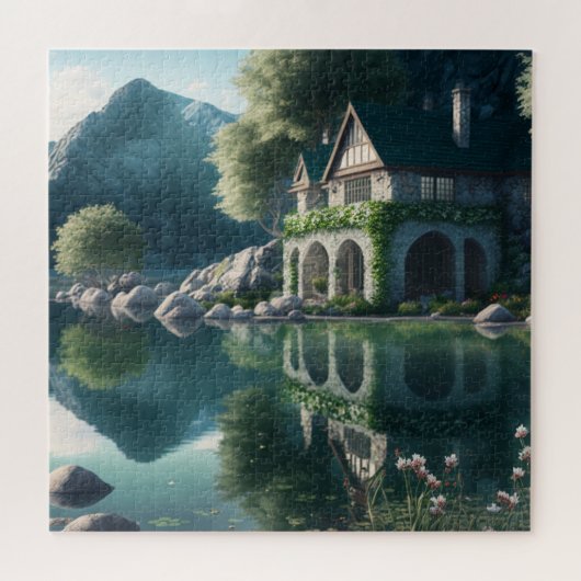 Schilderachtig Uitzicht Lakeside Jigzaag Puzzle Legpuzzel (Horizontaal)