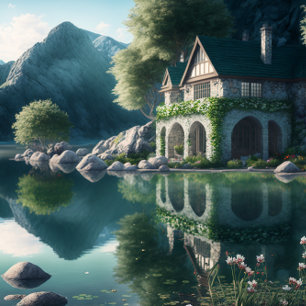 Schilderachtig Uitzicht Lakeside Jigzaag Puzzle Legpuzzel