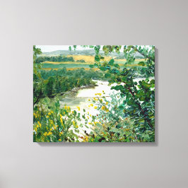 Schilderachtig Uitzicht Mississippi van de Bluff Canvas Afdruk