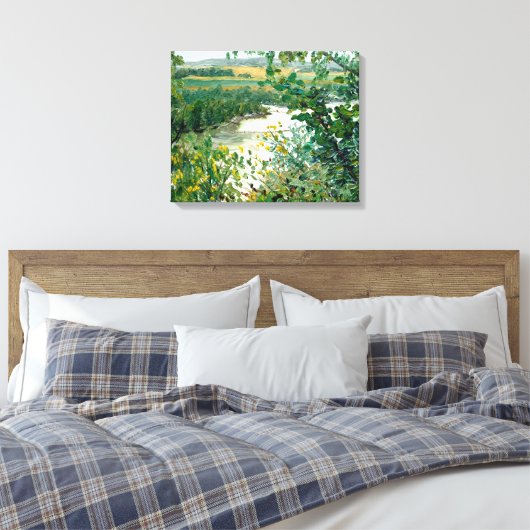 Schilderachtig Uitzicht Mississippi van de Bluff Canvas Afdruk (Insitu (Slaapkamer))