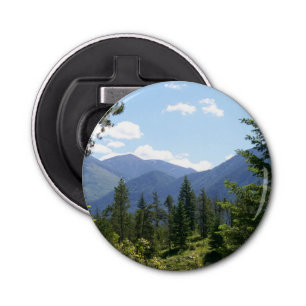 Schilderachtig Uitzicht Montana Forest en Mountain Button Flesopener