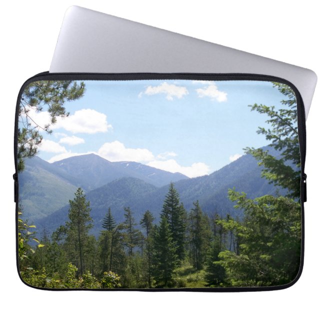 Schilderachtig Uitzicht Montana Forest en Mountain Laptop Sleeve (Voorkant)
