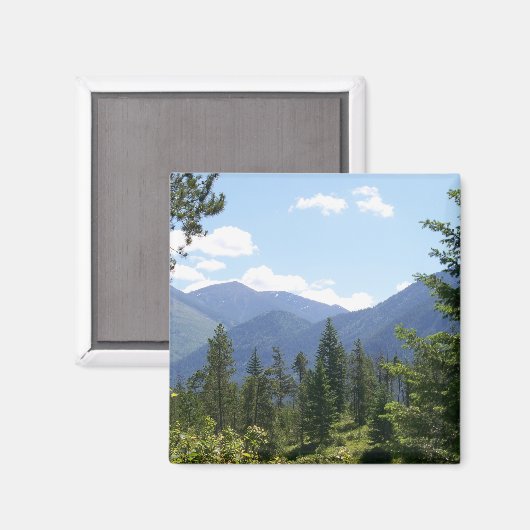 Schilderachtig Uitzicht Montana Forest en Mountain Magneet (Voorkant / Achterkant)