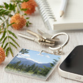 Schilderachtig Uitzicht Montana Forest en Mountain Sleutelhanger (Voorkant Rechts)