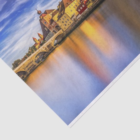 Schilderachtig Uitzicht Regensburg Tissuepapier (Detail)