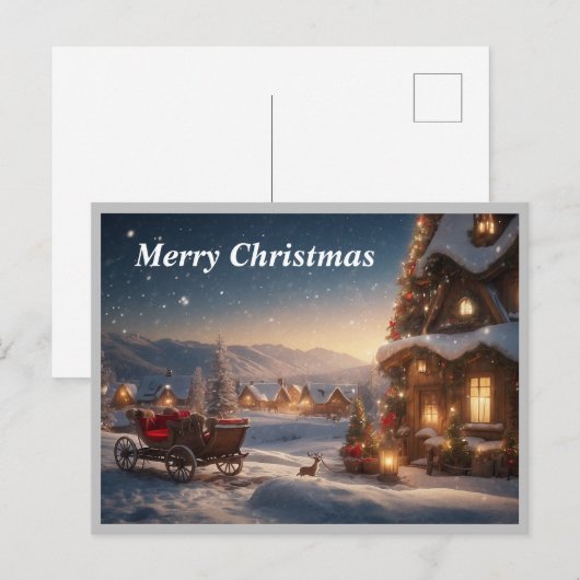 Schilderachtig uitzicht Snow Village Feestdagenkaart (Voorkant / Achterkant)