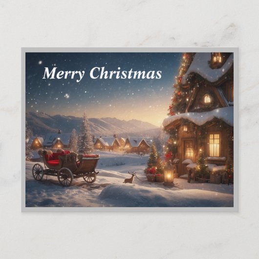Schilderachtig uitzicht Snow Village Feestdagenkaart (Voorkant)