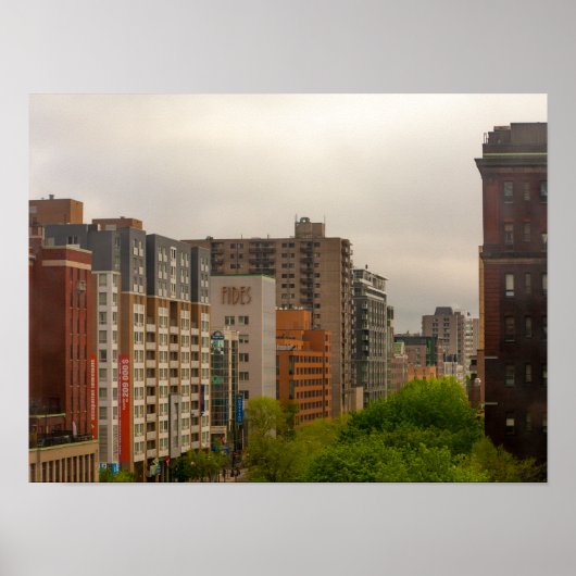 Schilderachtig uitzicht van de gebouwen in Montrea Poster (Voorkant)