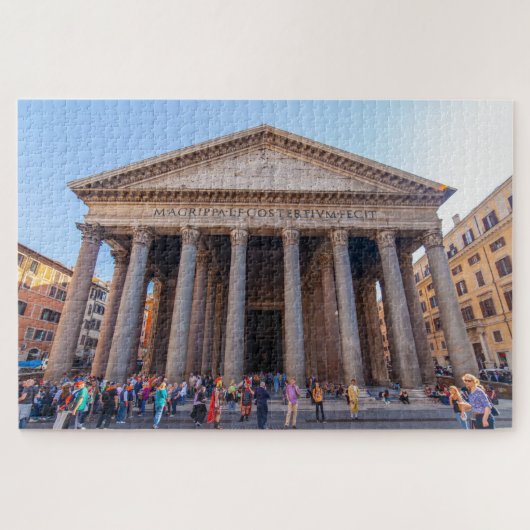 Schilderachtig uitzicht van de gevel Pantheon, Rom Legpuzzel (Horizontaal)