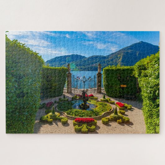 Schilderachtig uitzicht van de tuin in Villa op he Legpuzzel (Horizontaal)