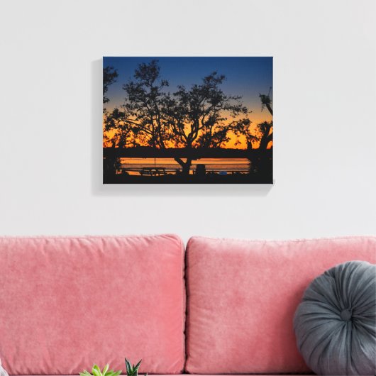 Schilderachtig uitzicht van de zonsondergang boven canvas afdruk (Insitu (Woonkamer))