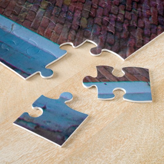 Schilderachtig uitzicht van een kanaal met gondola legpuzzel (Zijkant)