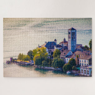 Schilderachtig uitzicht van het eiland San Giulio, Legpuzzel