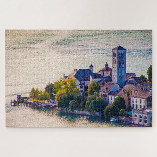 Schilderachtig uitzicht van het eiland San Giulio, Legpuzzel (Horizontaal)