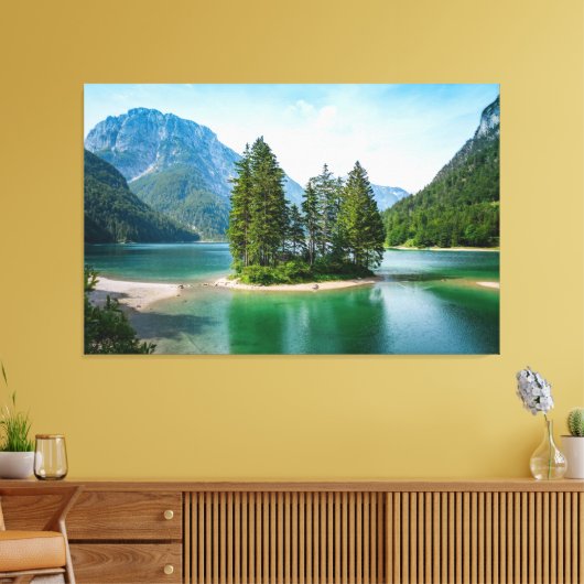 Schilderachtig Uitzicht van het prachtige bergmeer Canvas Afdruk (Insitu (Woonkamer))