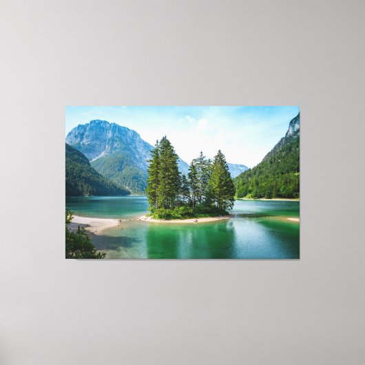 Schilderachtig Uitzicht van het prachtige bergmeer Canvas Afdruk (Voorkant)