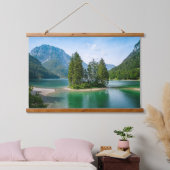 Schilderachtig Uitzicht van het prachtige bergmeer Hangend Wandkleed (Slaapkamer)