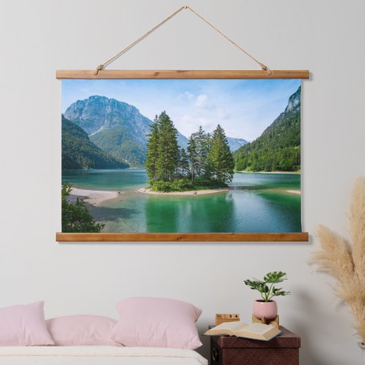 Schilderachtig Uitzicht van het prachtige bergmeer Hangend Wandkleed (Slaapkamer)