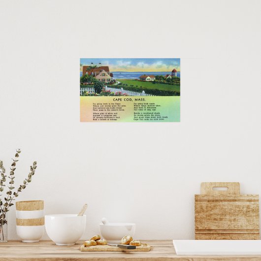 Schilderachtig Uitzicht van Homes met een gedicht Poster (Keuken)