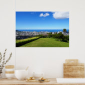 Schilderachtig Uitzicht van Honolulu Hawaii Poster (Keuken)