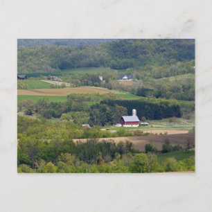Schilderachtig uitzicht van landbouwgrond ten zuid briefkaart