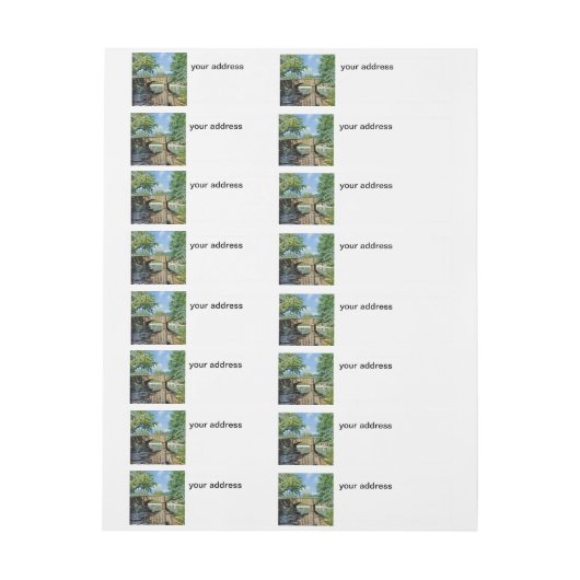 Schilderachtig Uitzicht van Missouri Trout Stream  Adreslabel Wikkel (Vel)