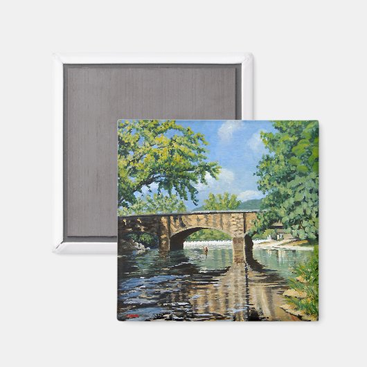 Schilderachtig Uitzicht van Missouri Trout Stream  Magneet (Voorkant / Achterkant)