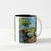 Schilderachtig Uitzicht van Missouri Trout Stream  Tweekleurige Koffiemok (Voorkant rechts)