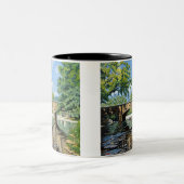 Schilderachtig Uitzicht van Missouri Trout Stream  Tweekleurige Koffiemok (Center)