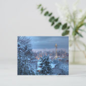 Schilderachtig Uitzicht van Snowy Seattle Feestdagenkaart (Staand voorkant)