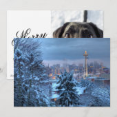 Schilderachtig Uitzicht van Snowy Seattle Feestdagenkaart (Voorkant / Achterkant)