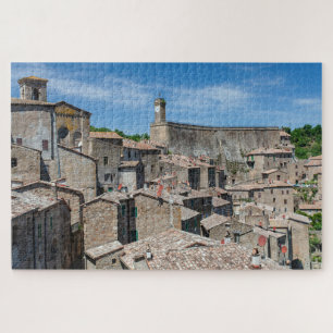 Schilderachtig uitzicht van Sorano, Toscane Jigzaa Legpuzzel