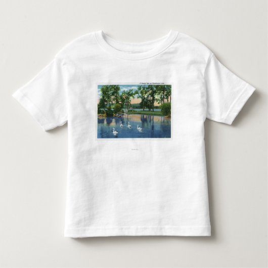 Schilderachtig Uitzicht van Zwans op het meer Kinder Shirts (Voorkant)