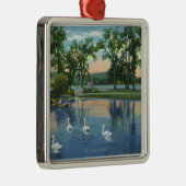 Schilderachtig Uitzicht van Zwans op het meer Metalen Ornament (Rechts)