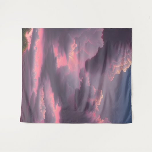 Schilderachtig Uitzicht zomerzonsondergang Wandkleed (Voorkant (horizontaal))