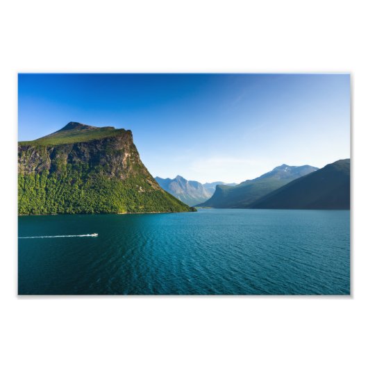 Schilderachtig uitzichten langs de Nordfjord Fjord Foto Afdruk (Voorkant)