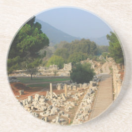 Schilderachtig van Ephesus, Turkije, rond Onderzet Zandsteen Onderzetter