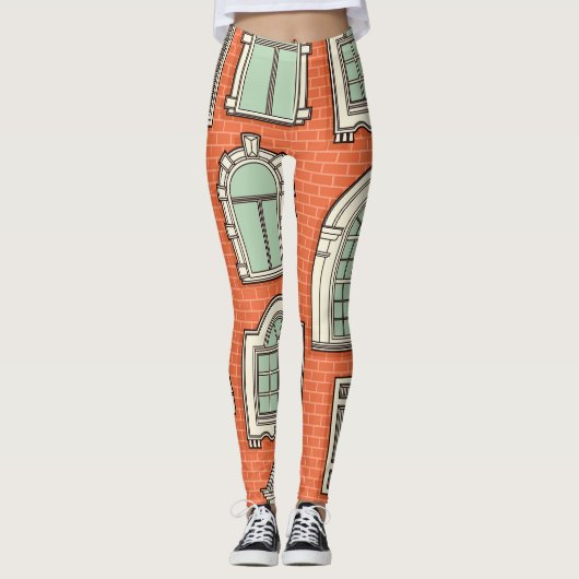 Schilderachtig vensterpatroon Leggings (Voorkant)