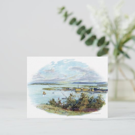 Schilderachtig vignet van Queenstown en Cobh, Ierl Briefkaart (Staand voorkant)