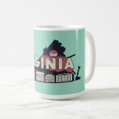Schilderachtig Virginia Retro Silhouette Koffiemok (Voorkant rechts)
