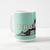 Schilderachtig Virginia Retro Silhouette Koffiemok (Voorkant links)