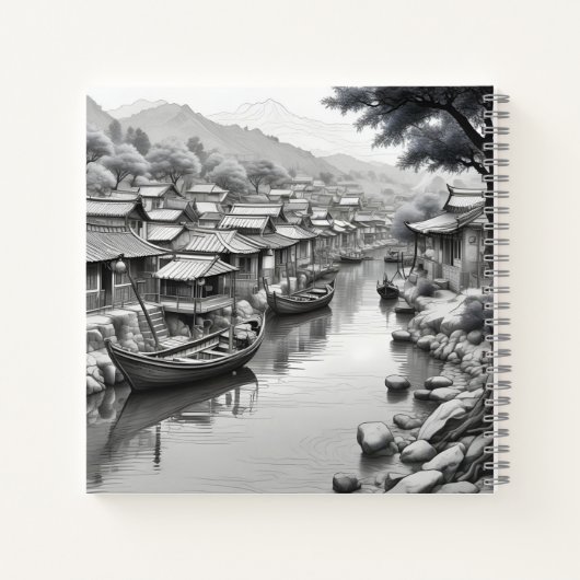 Schilderachtig Vissen Village Ideeënjournaal Notitieboek (Achterkant)