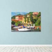 Schilderachtig, Vreedzaam Varenna Comomeer, Italië Canvas Afdruk (Insitu (Houten vloer))