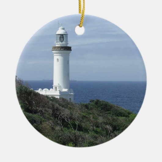 Schilderachtig vuurtoren keramisch ornament (Voorkant)