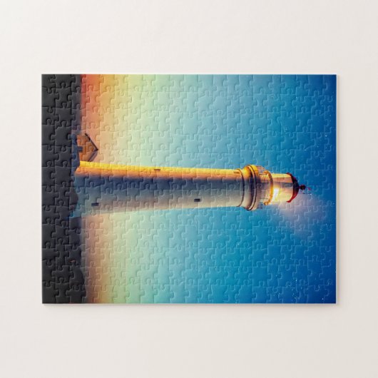 Schilderachtig vuurtoren mooi landschap legpuzzel (Horizontaal)