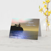 Schilderachtig Vuurtoren Vaderdag Kaart (Gele Bloem)