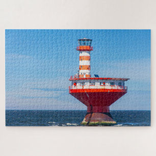 Schilderachtig vuurtoren van Tadoussac, Quebec, Ca Legpuzzel