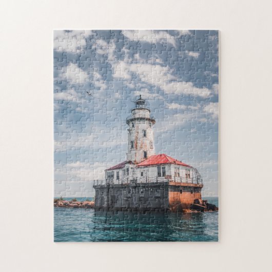 Schilderachtig vuurtoren vuurtoren vuurtoren vuurt legpuzzel (Verticaal)