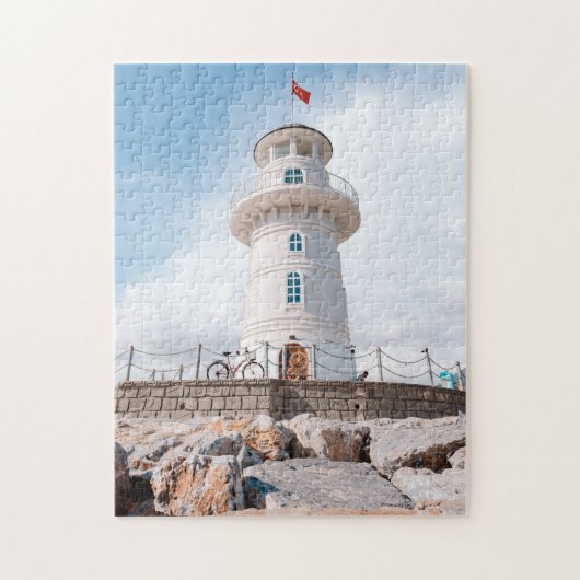 Schilderachtig vuurtoren vuurtoren vuurtoren vuurt legpuzzel (Verticaal)